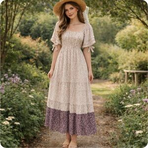 POL Floral Boho Maxi Dress